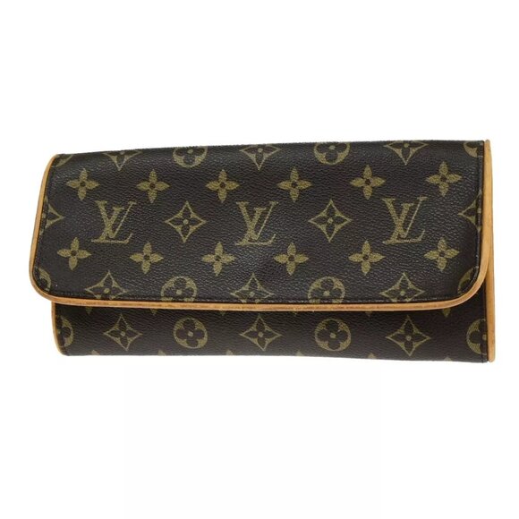 LOUIS VUITTON Pochette Twin GM 2Way Shoulder Bag Monogram Brown - Picture 1 of 14